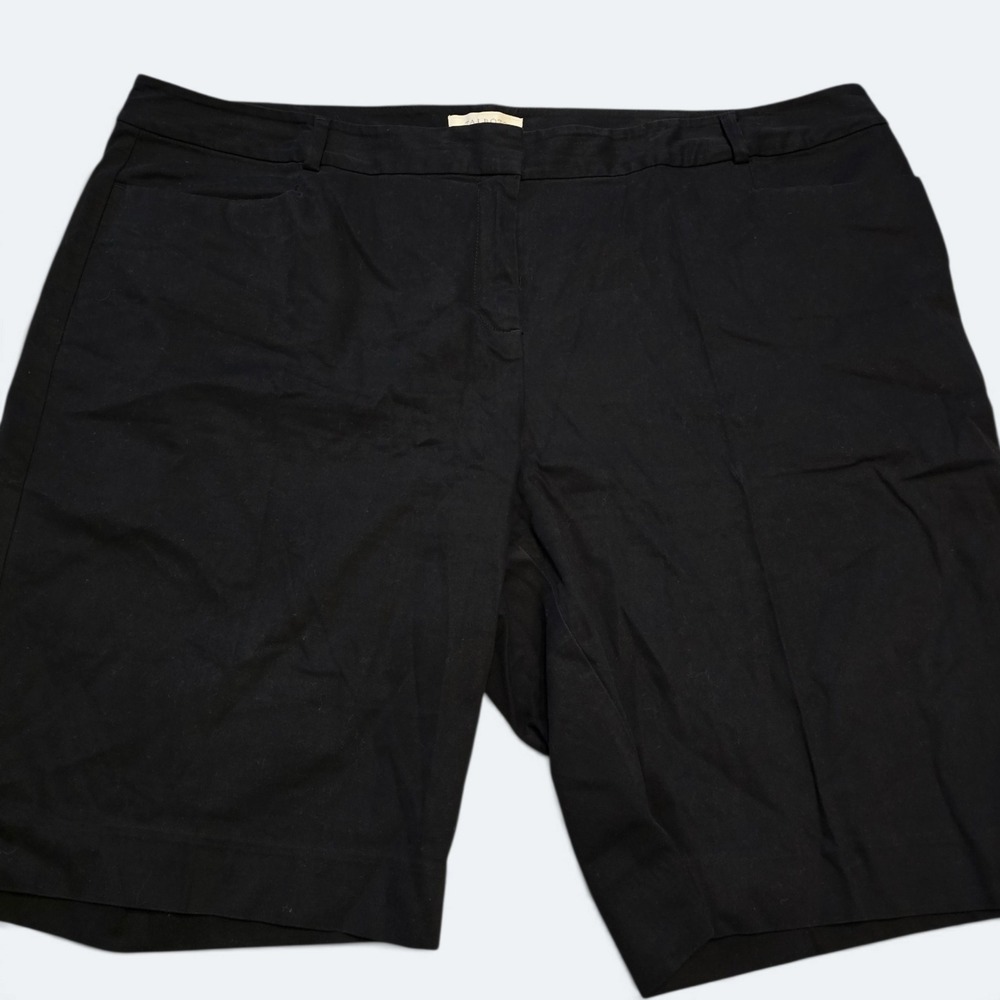 Talbots Womens Size 22W Black Bermuda Shorts Classic Solid Stretch